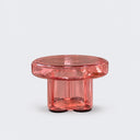 Vetrova Pink Yuvarlak Cam Yan Sehpa-L