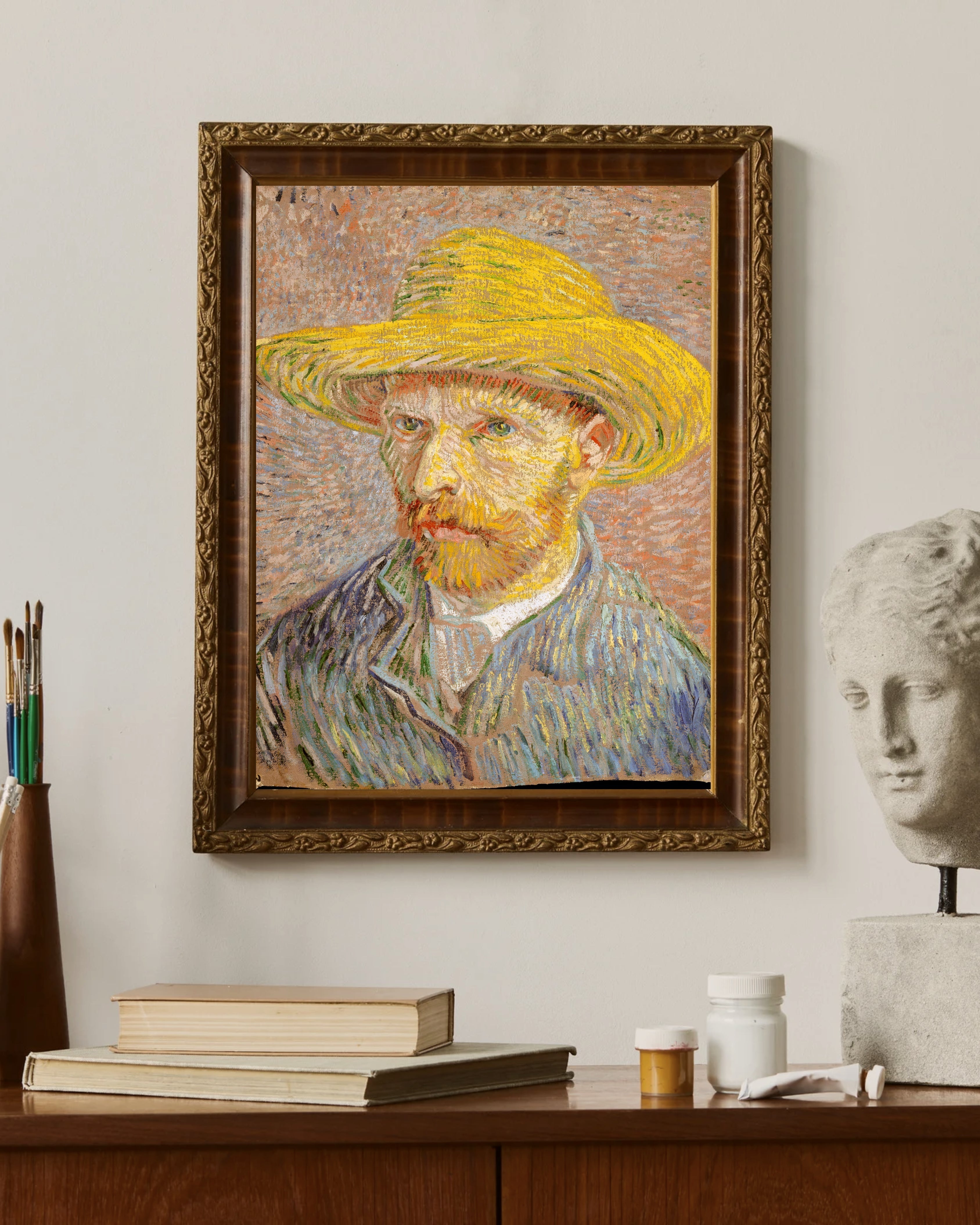 Vincent van Gogh - Hasır Şapkalı Otoportre Fine Art Baskı