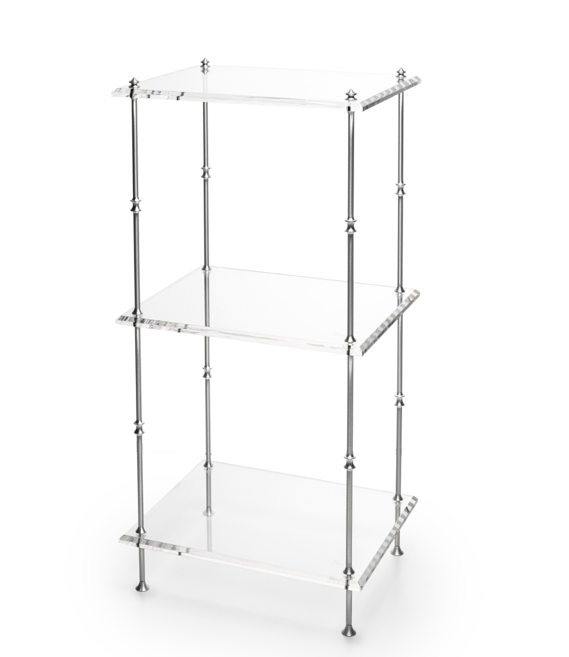 Vintage Dekoratif Büyük Üç Katlı Düzenleyici Gümüş Raf-Raf-Memonza-NowShopFun