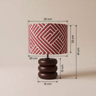Vira Ahşap Bordo Abajur-Abajur-Neluva Design-NowShopFun