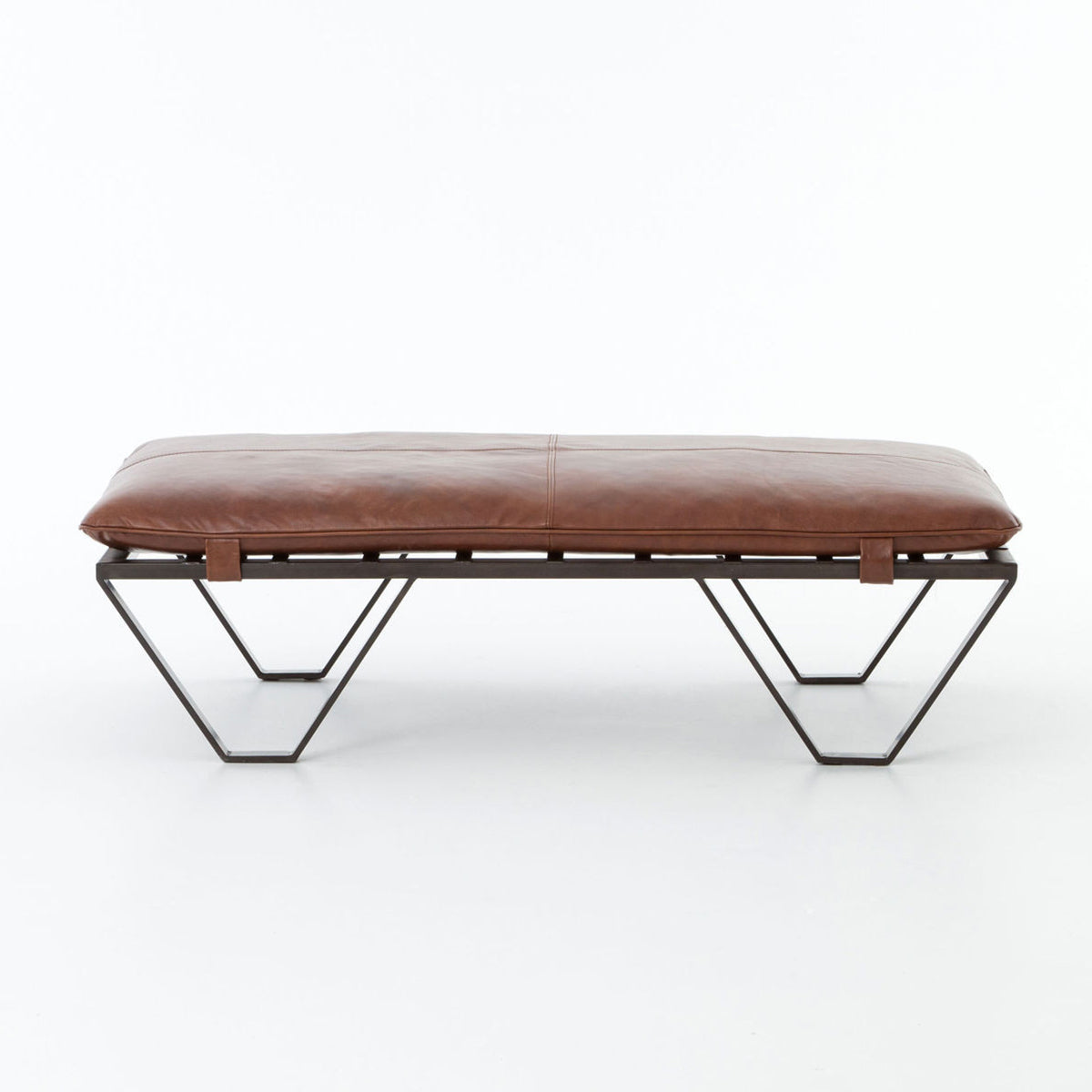 Volga Deri Metal Bench Puf