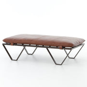 Volga Deri Metal Bench Puf