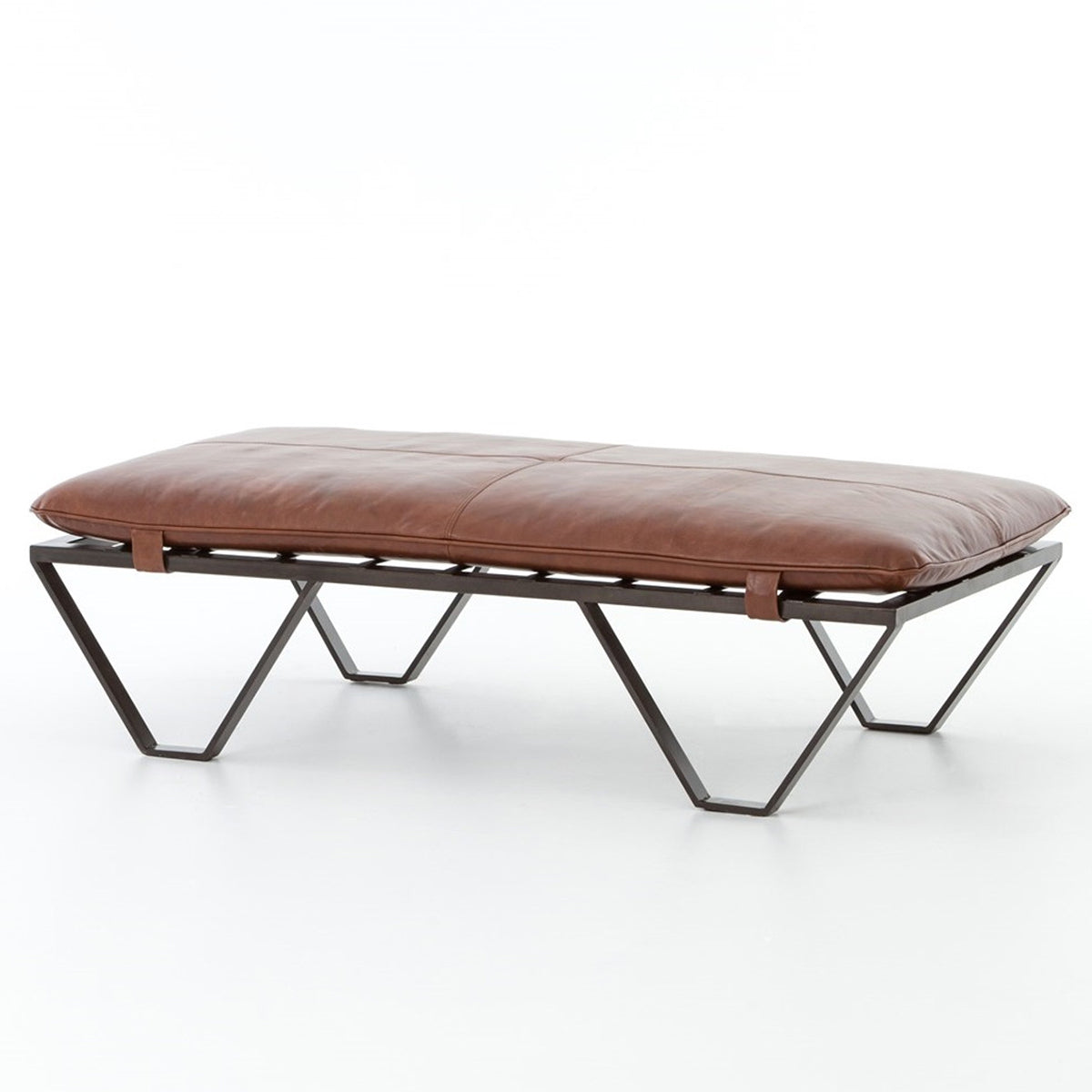 Volga Deri Metal Bench Puf