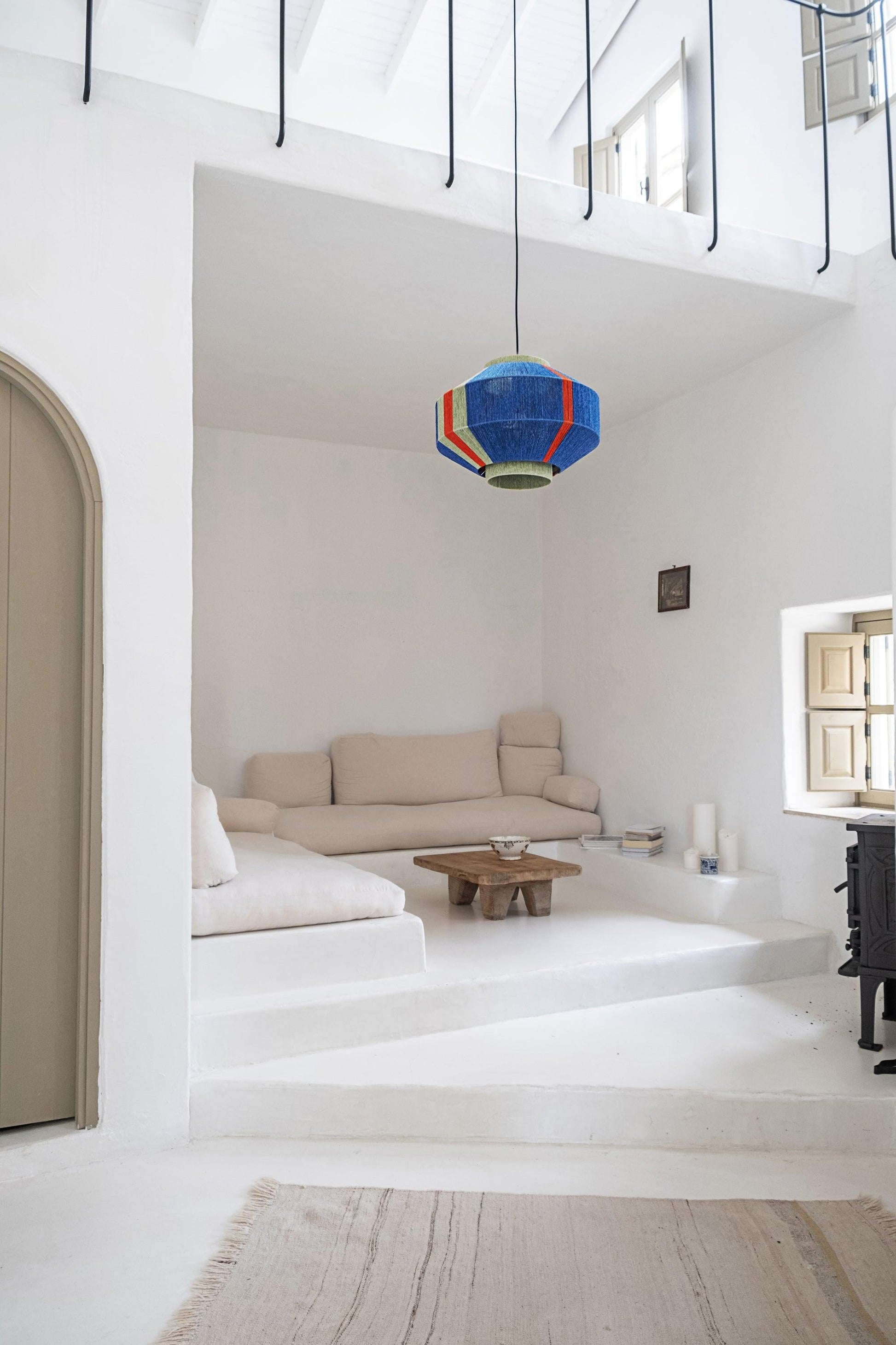 WADA NO.6-PONCE STUDIO-M - Φ 50 cm x 38 cm-0.5m-White Cable - White Iron Fixture-NowShopFun