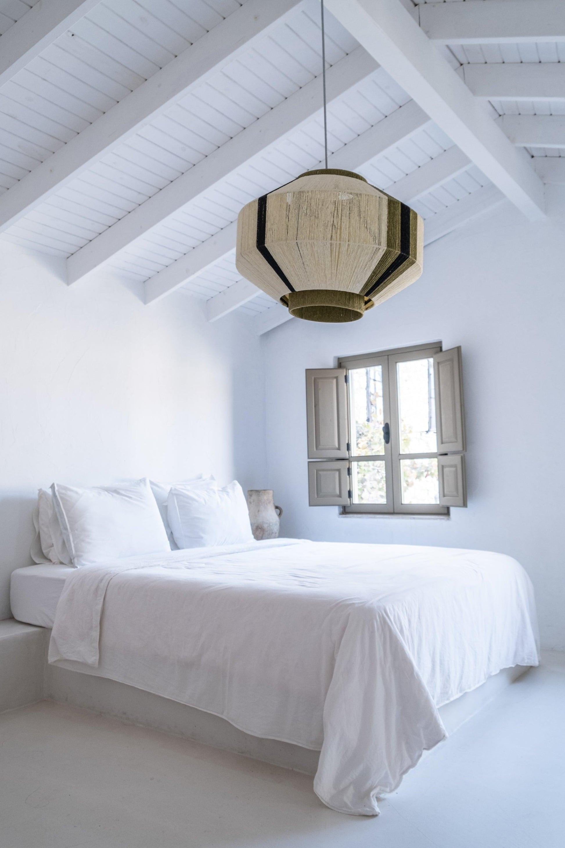 WADA NO.8-PONCE STUDIO-M - Φ 50 cm x 38 cm-0.5m-White Cable - White Iron Fixture-NowShopFun