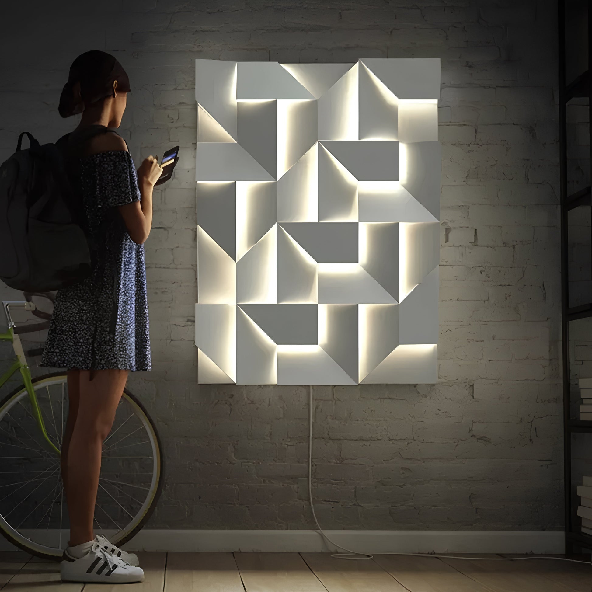 Wall Shadows Beyaz Büyük Duvar Aydınlatması-Dekoratif Aydınlatma-Nemo Lighting-NowShopFun