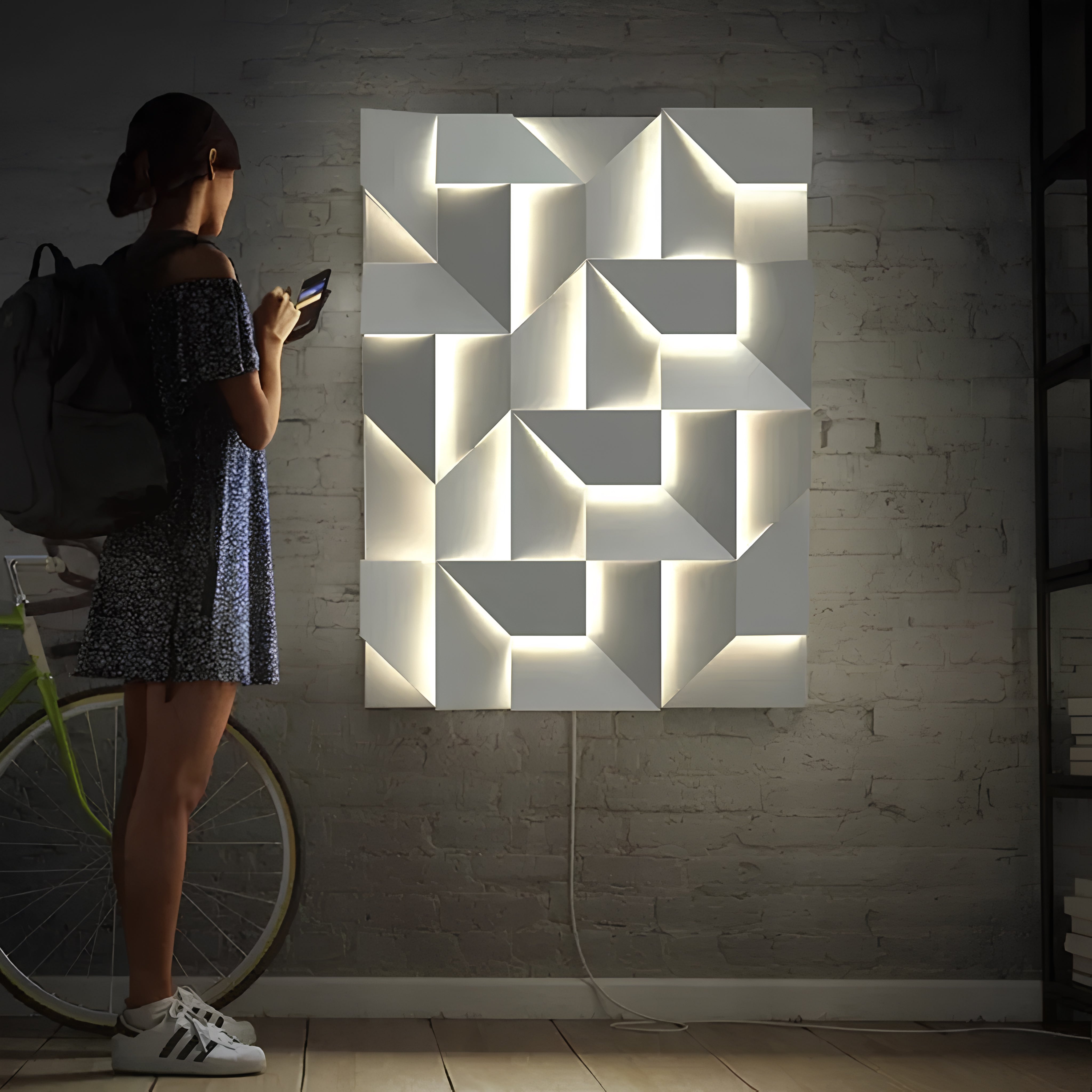 Wall Shadows Beyaz Büyük Duvar Aydınlatması-Dekoratif Aydınlatma-Nemo Lighting-NowShopFun