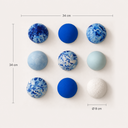 Wallipop Cobalt Drift Duvar Dekoru | Wallibex / Tek ve eşsiz Wallipop Cobalt Drift; alçı üzerine el boyaması 9 parçalı, dokulu ve şablonlu duvar dekoru.