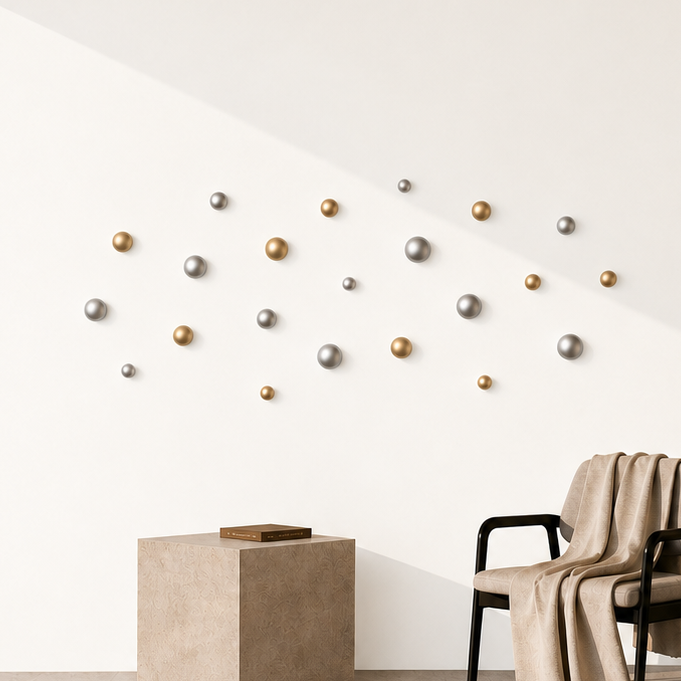 Wallipop Silver - Gold Duvar Dekoru - 24'lü Set