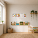 Wallnom Soft Harf Duvar Tablosu | Pastel Renkli 3 Boyutlu Epoksi Harf Dekoru