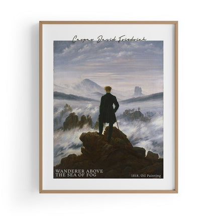 Wanderer Above The Sea Of Fog | Caspar David Friedrich Baskı-Baskı-ODA.products-30x40 cm-Ahşap Çerçeve-NowShopFun