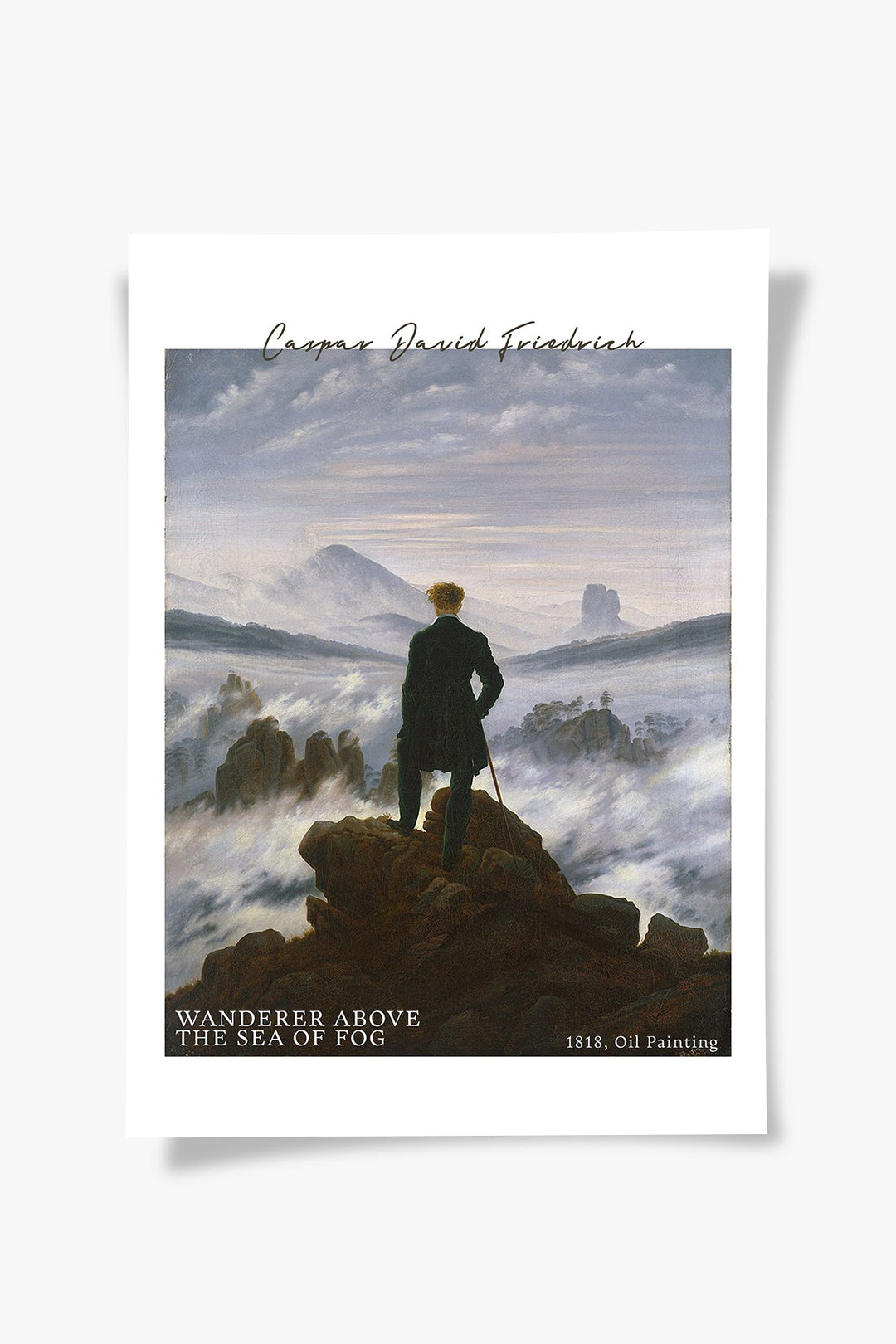 Wanderer Above The Sea Of Fog Caspar David Friedrich Baskı