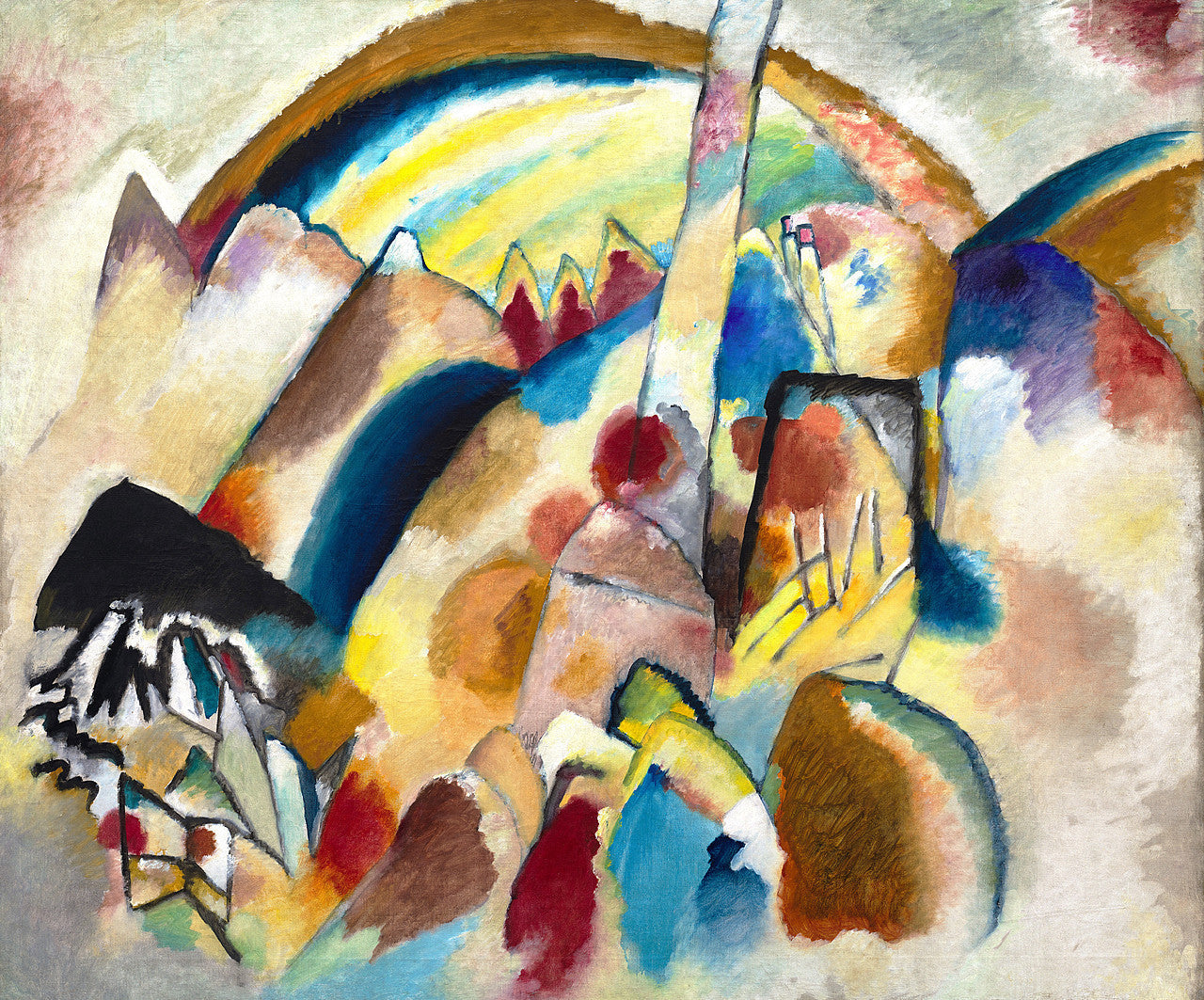 Wassily Kandinsky - Kırmızı Lekeli Manzara No. 2 Fine Art Baskı