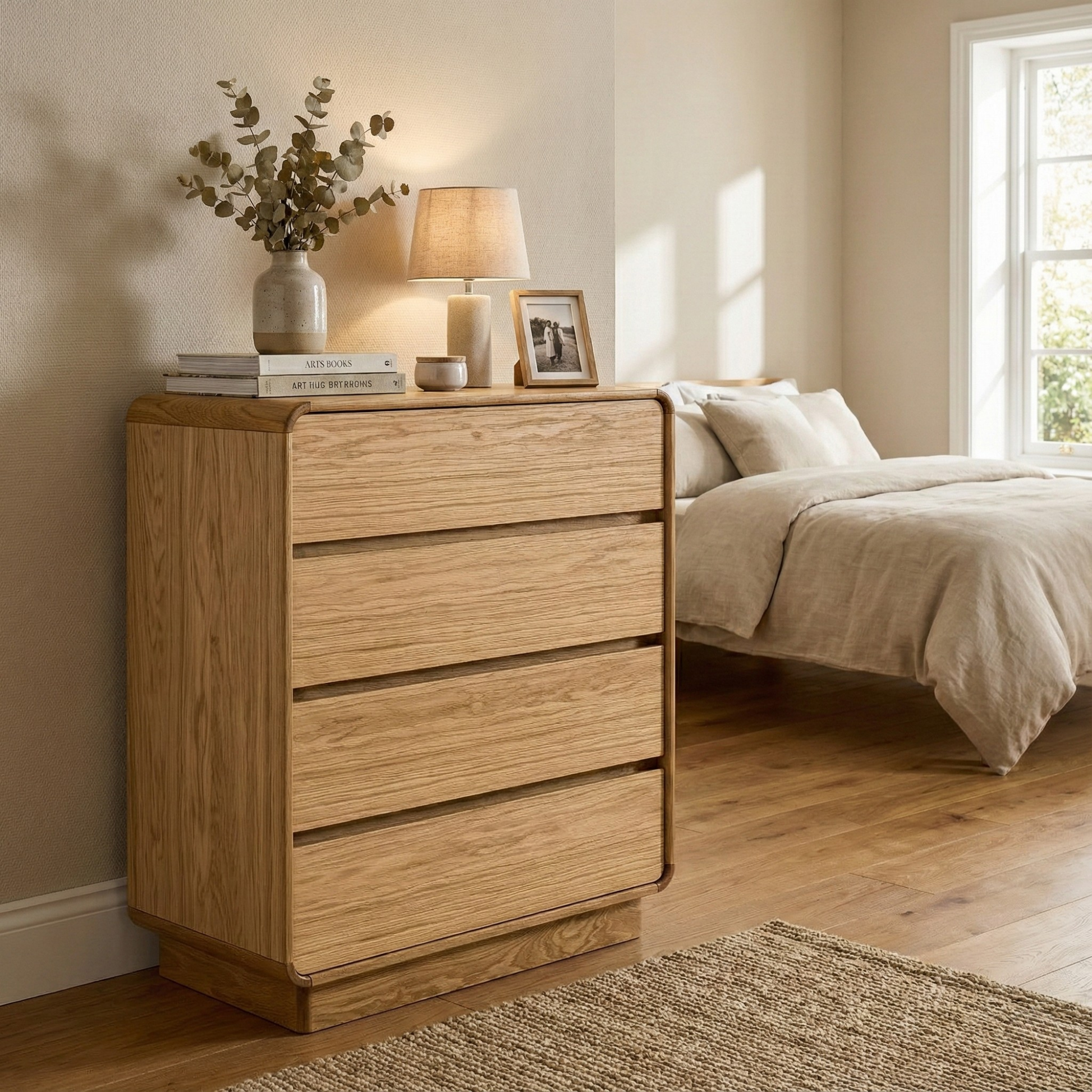 Watkins 4 Çekmeceli Şifonyer | Natürel Meşe