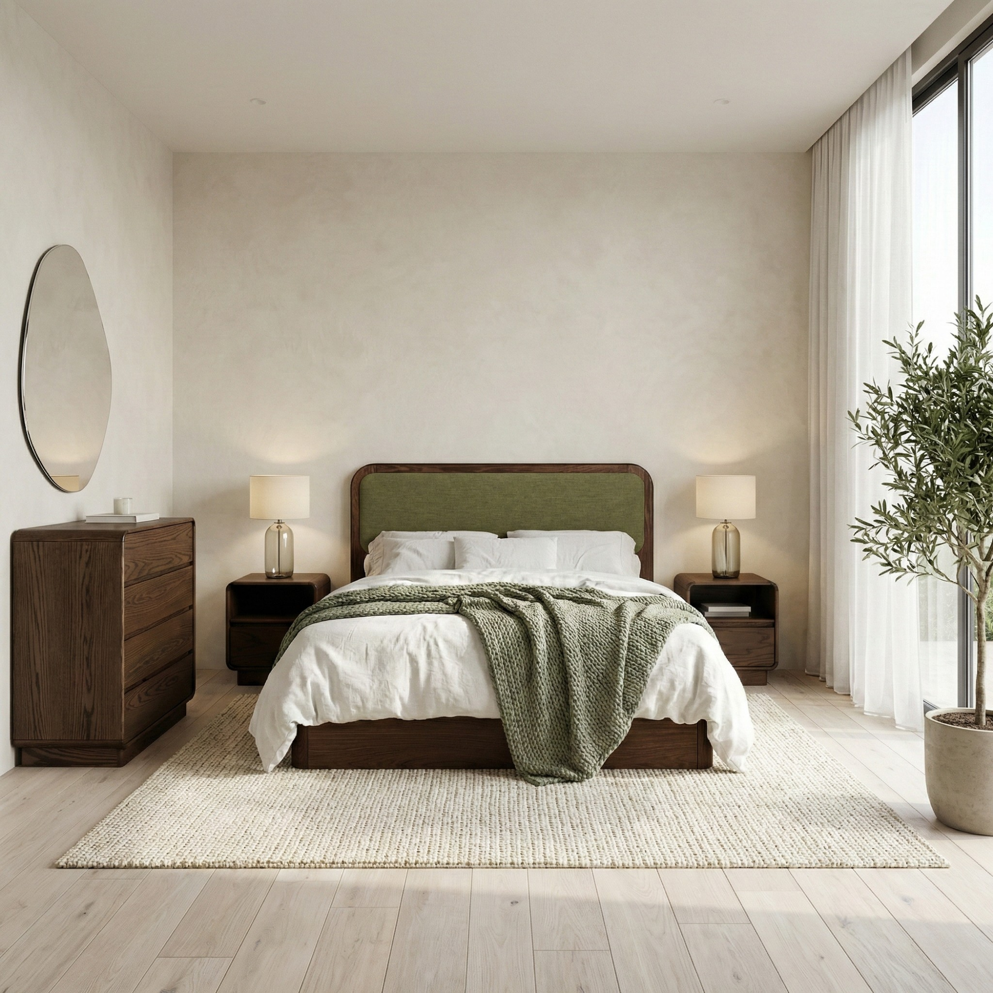 Watkins Döşemeli Karyola Koyu Meşe