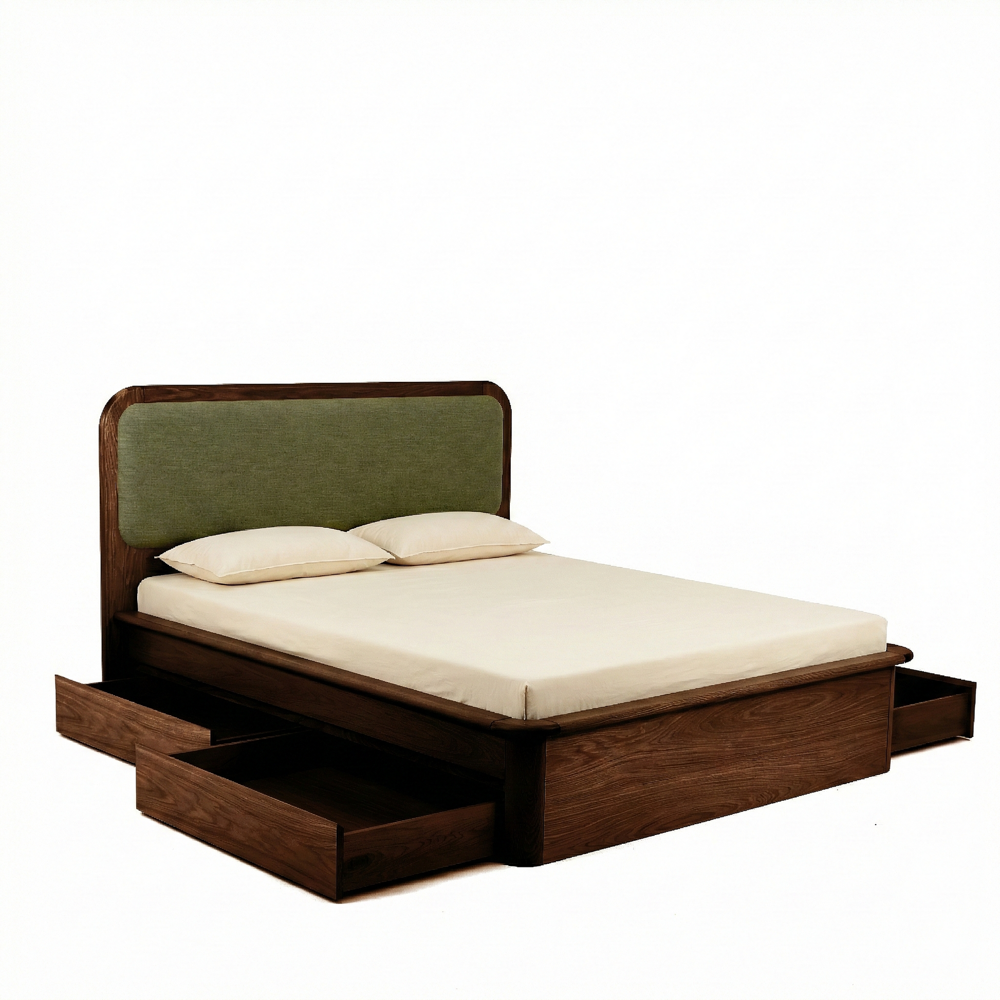 Watkins Döşemeli Karyola Koyu Meşe