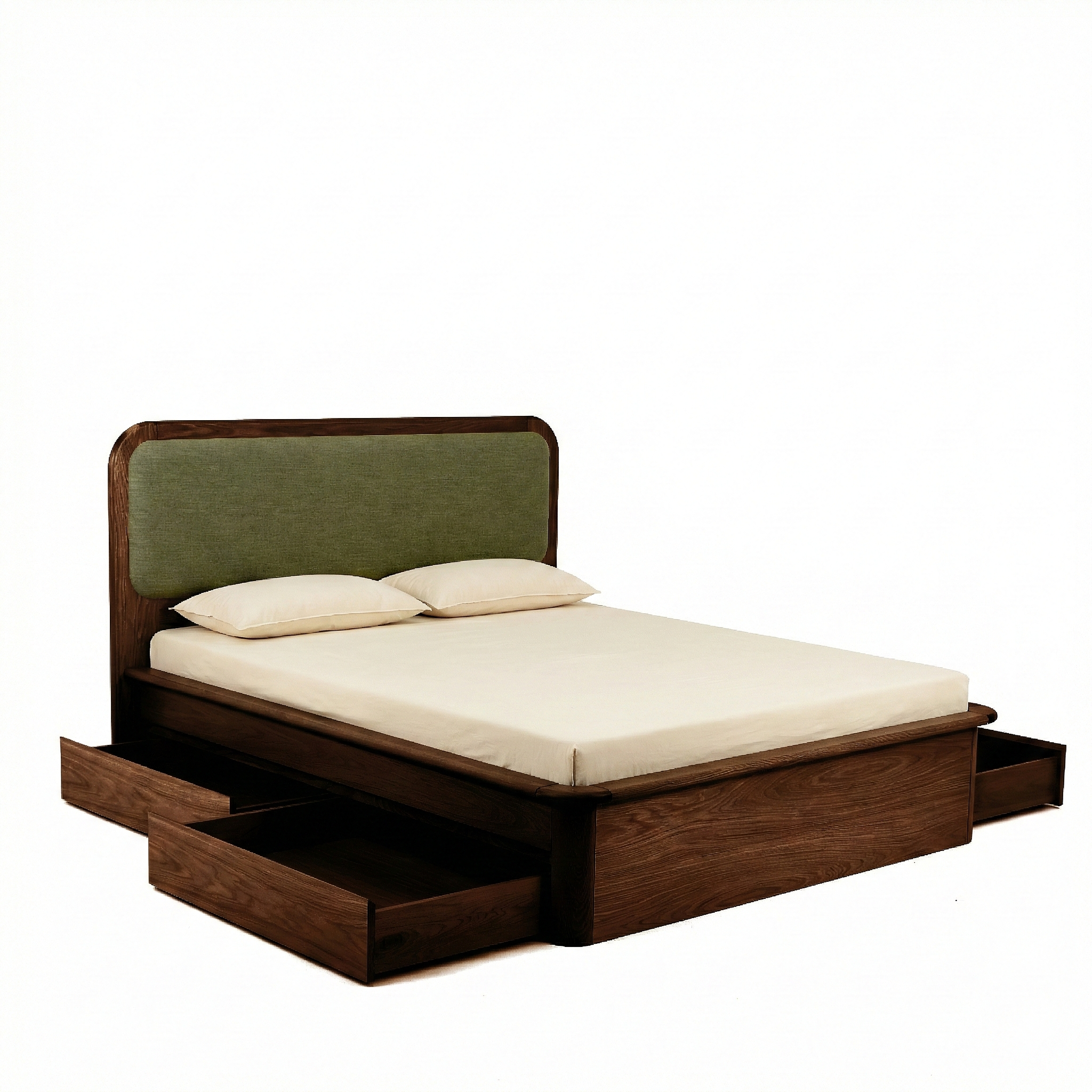 Watkins Döşemeli Karyola Koyu Meşe