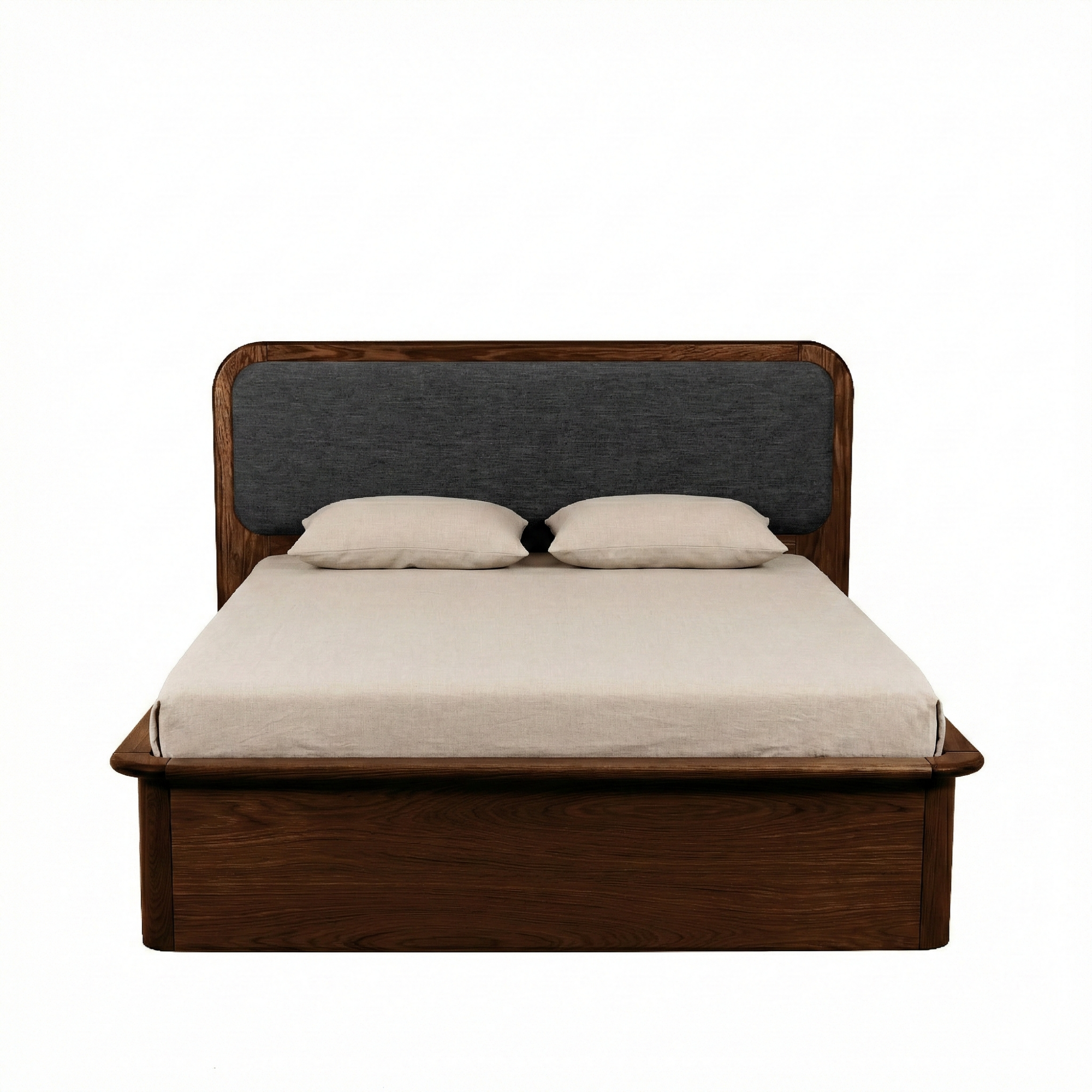 Watkins Döşemeli Karyola Koyu Meşe