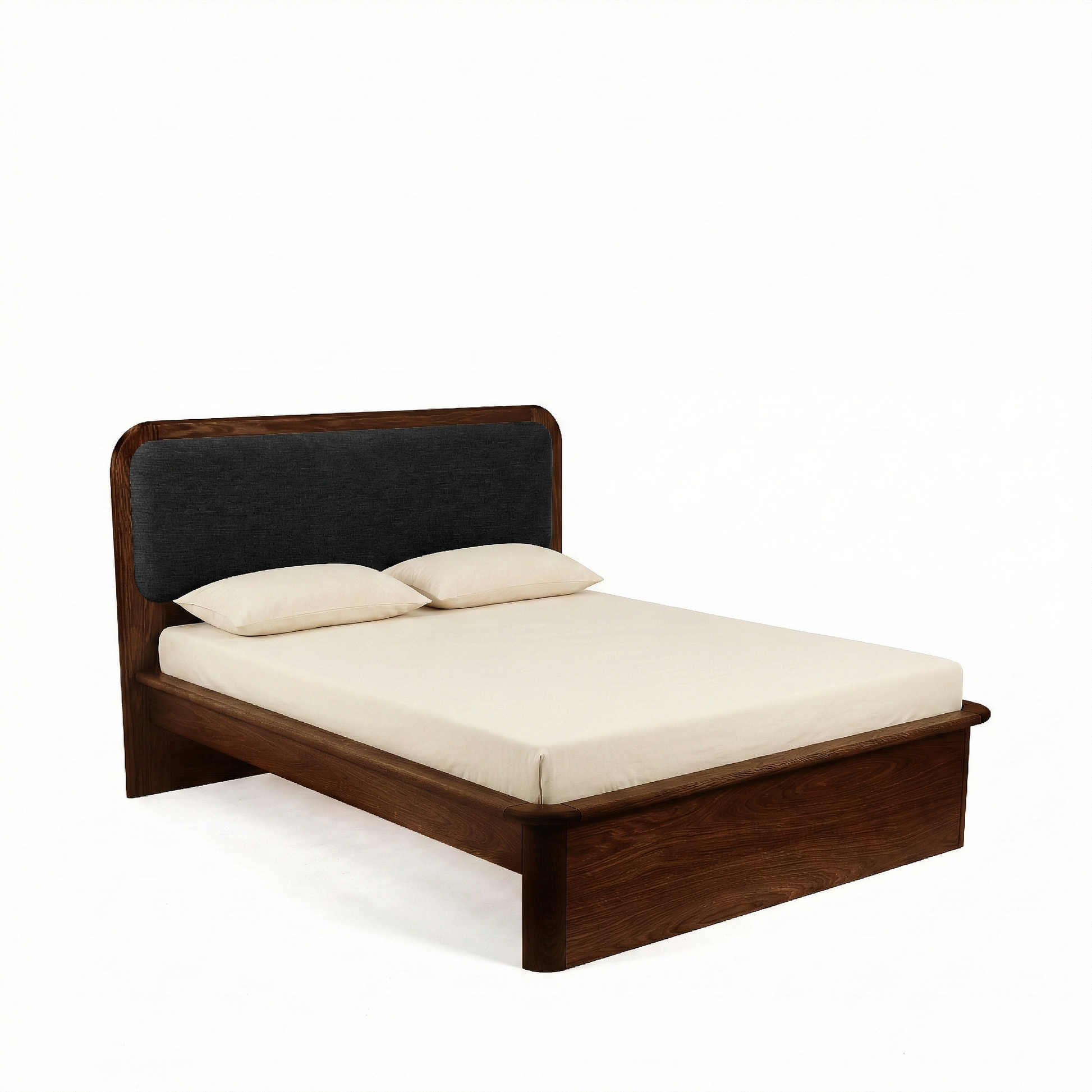 Watkins Döşemeli Karyola Koyu Meşe