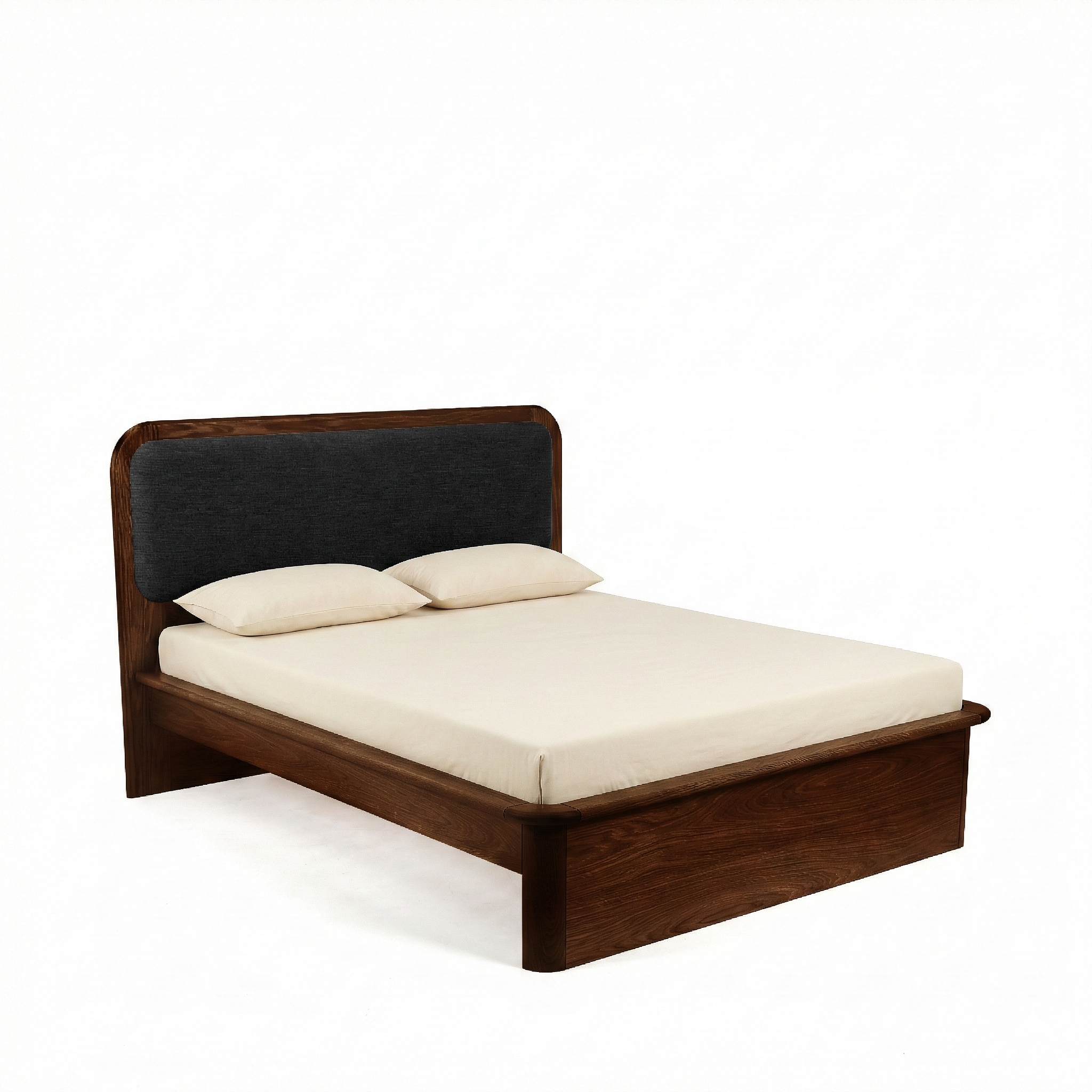 Watkins Döşemeli Karyola Koyu Meşe