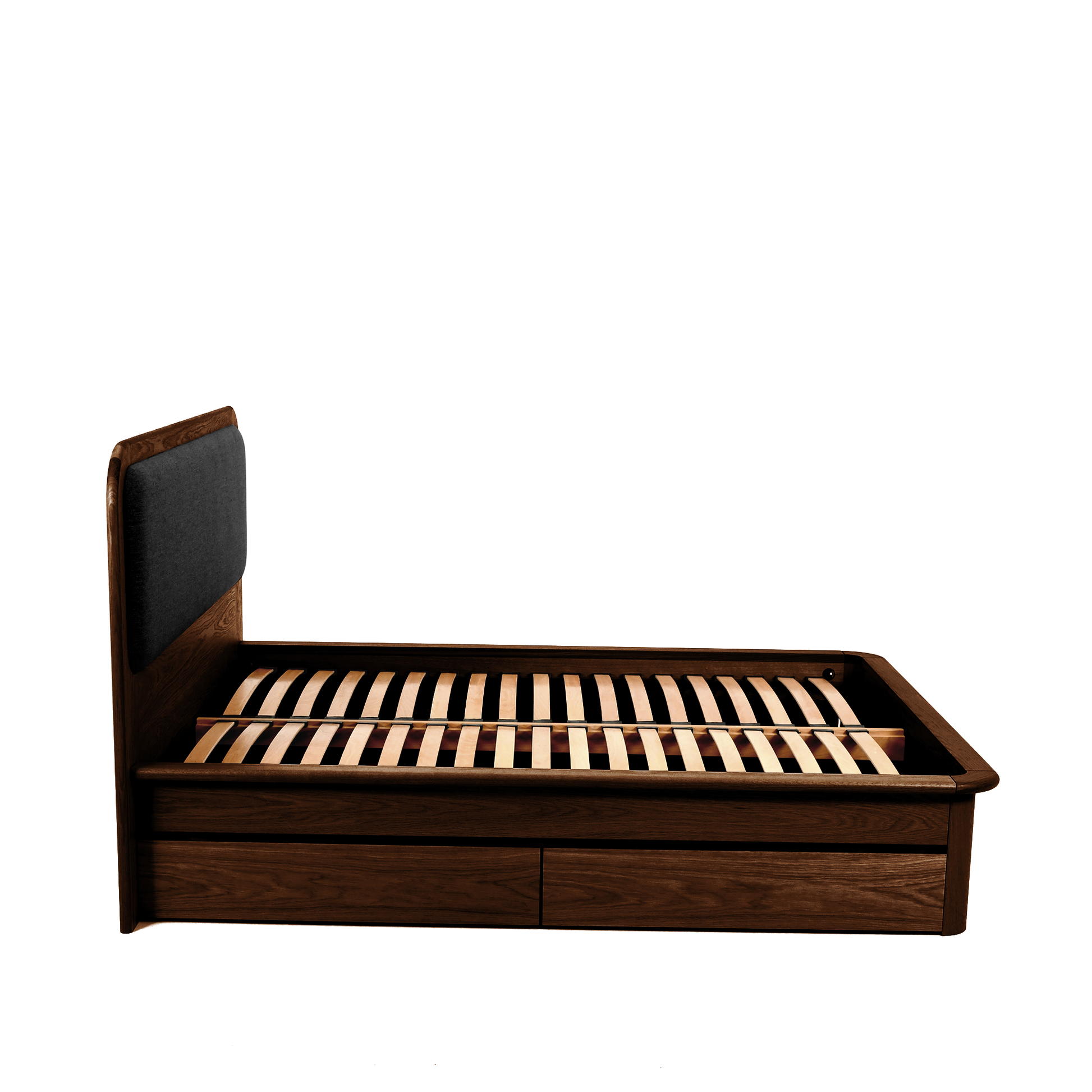 Watkins Döşemeli Karyola Koyu Meşe