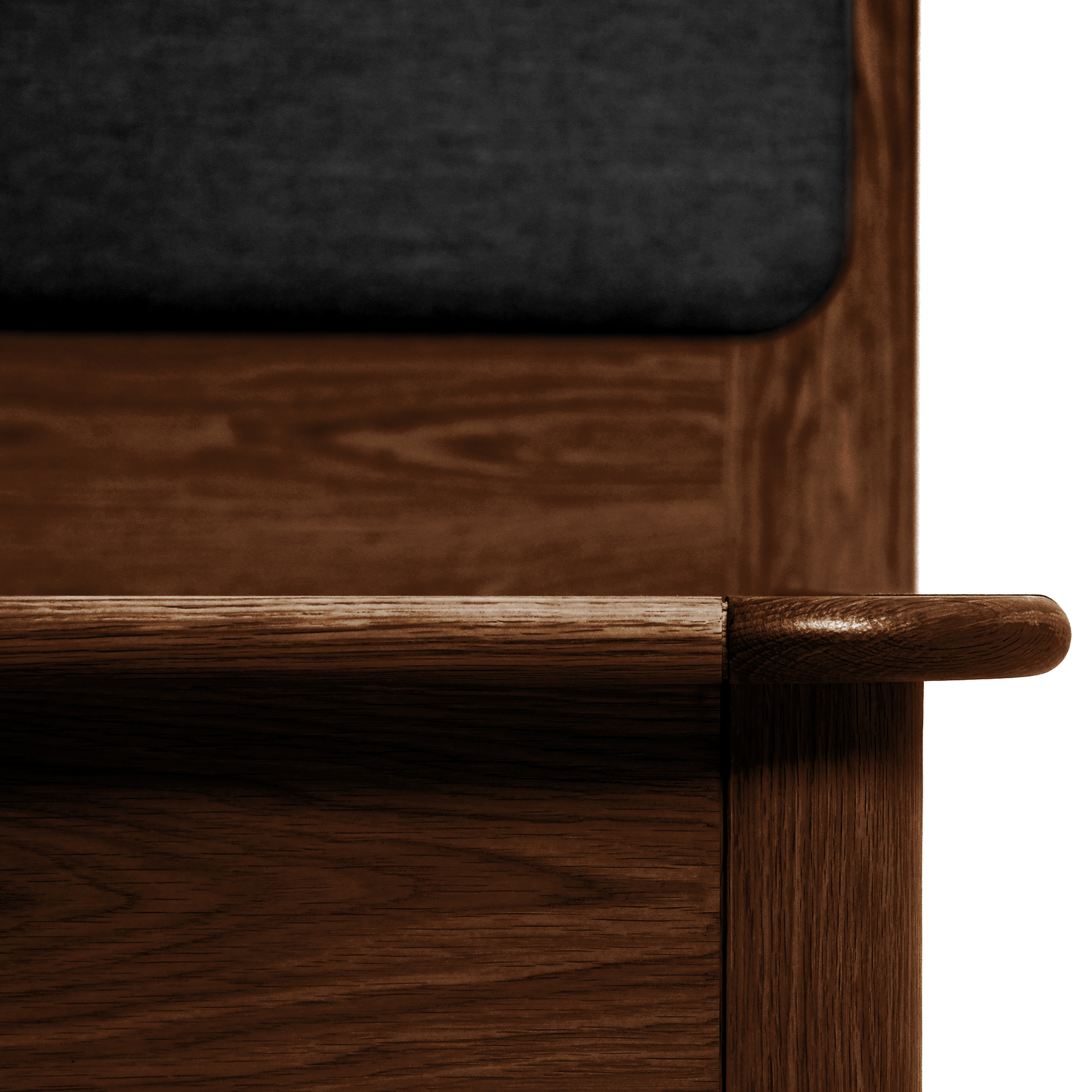 Watkins Döşemeli Karyola Koyu Meşe