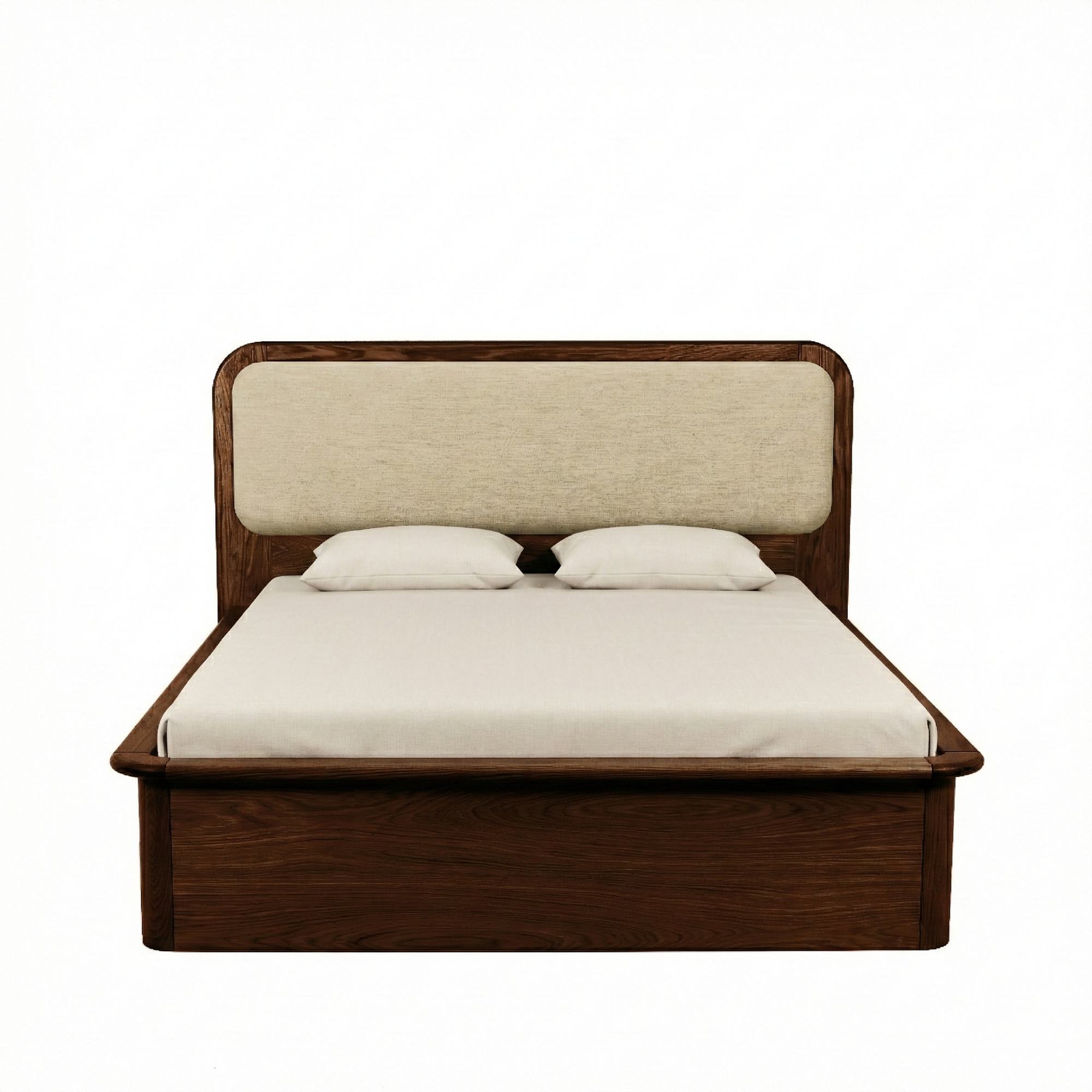 Watkins Döşemeli Karyola Koyu Meşe