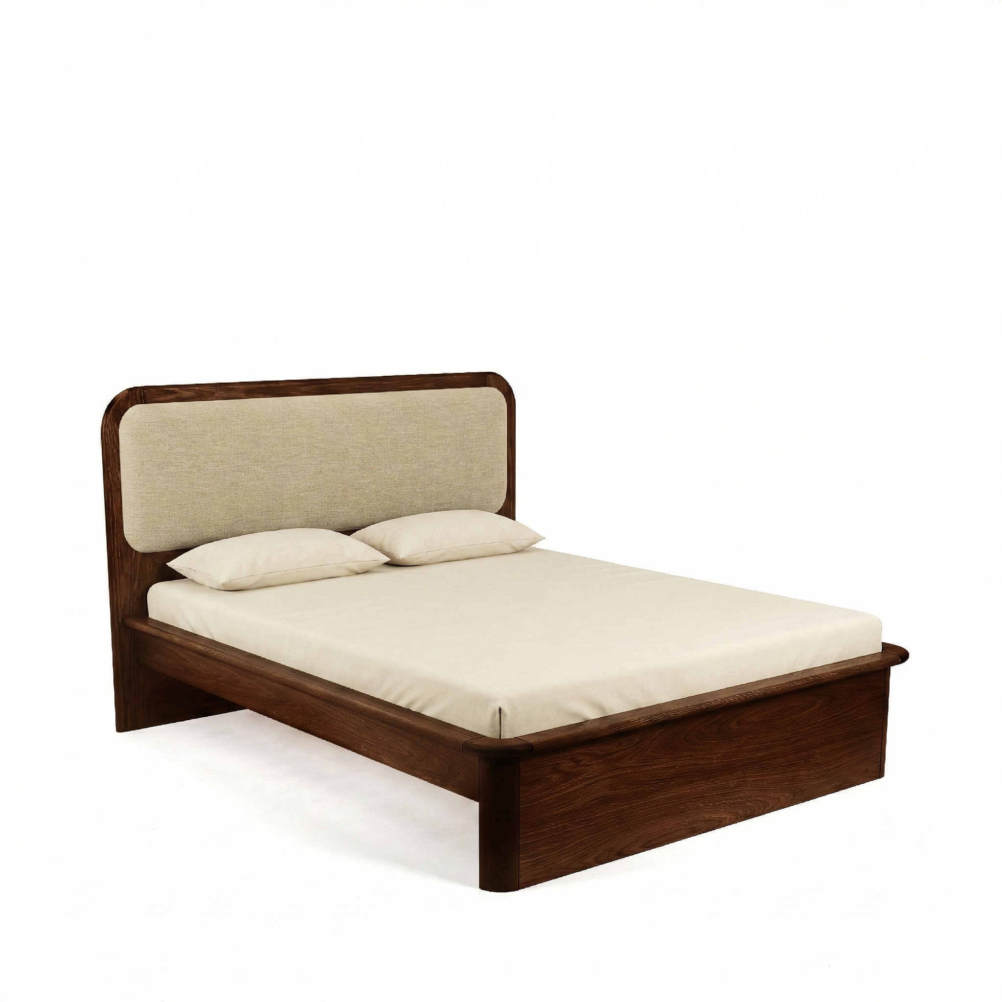 Watkins Döşemeli Karyola Koyu Meşe