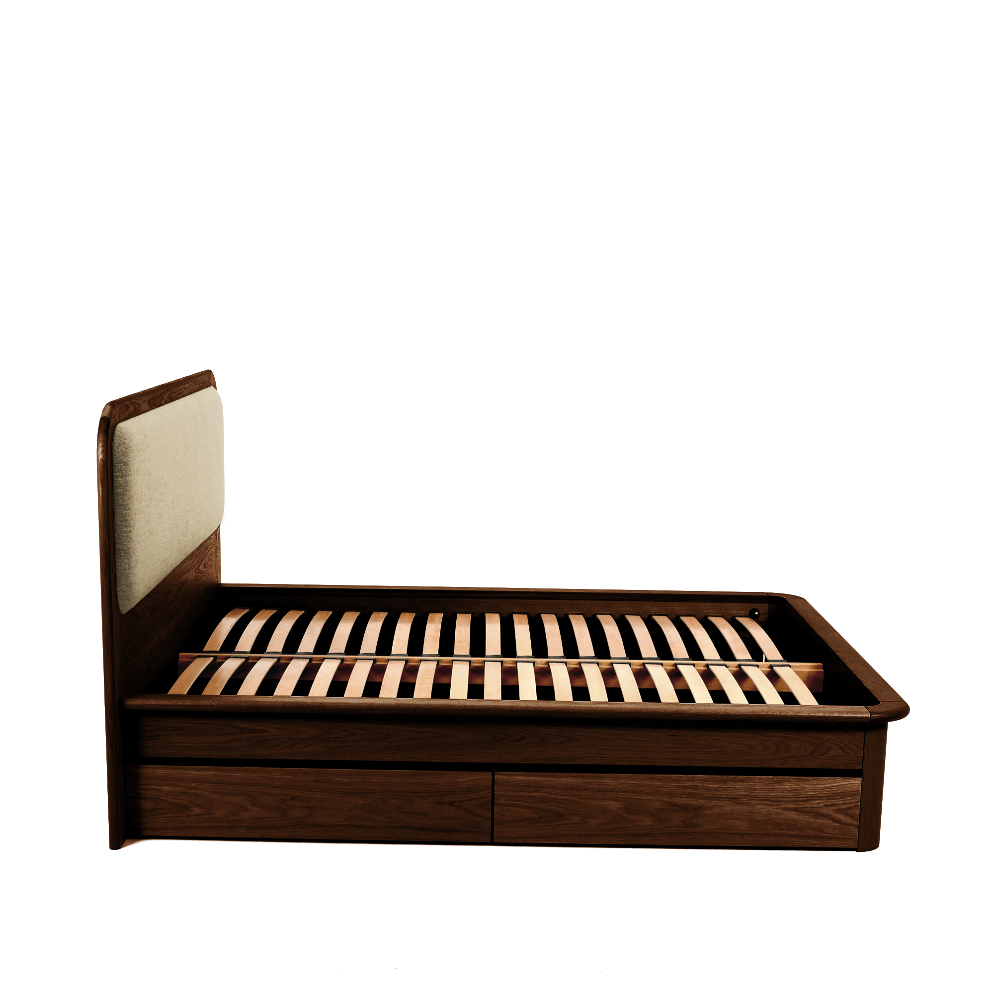 Watkins Döşemeli Karyola Koyu Meşe