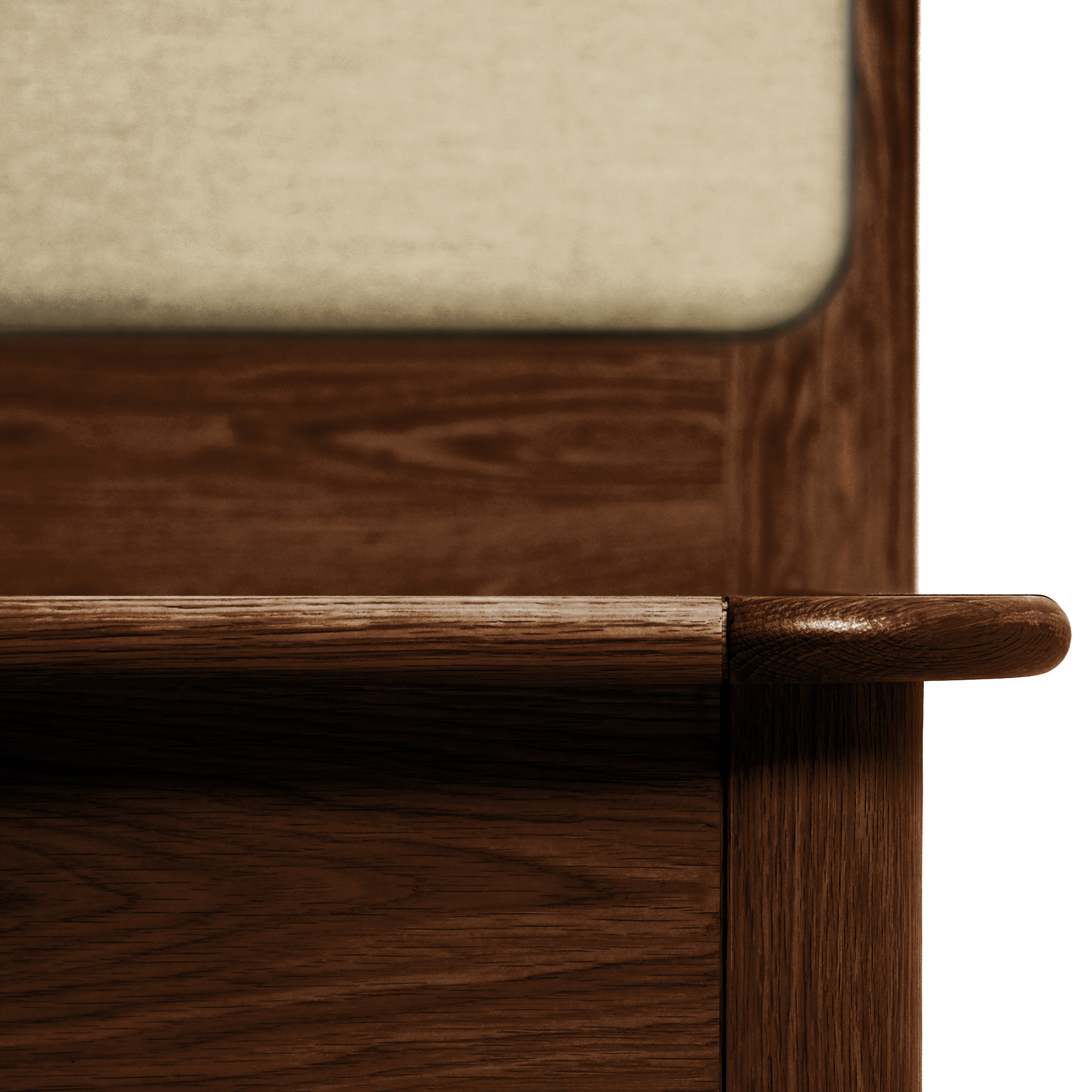 Watkins Döşemeli Karyola Koyu Meşe