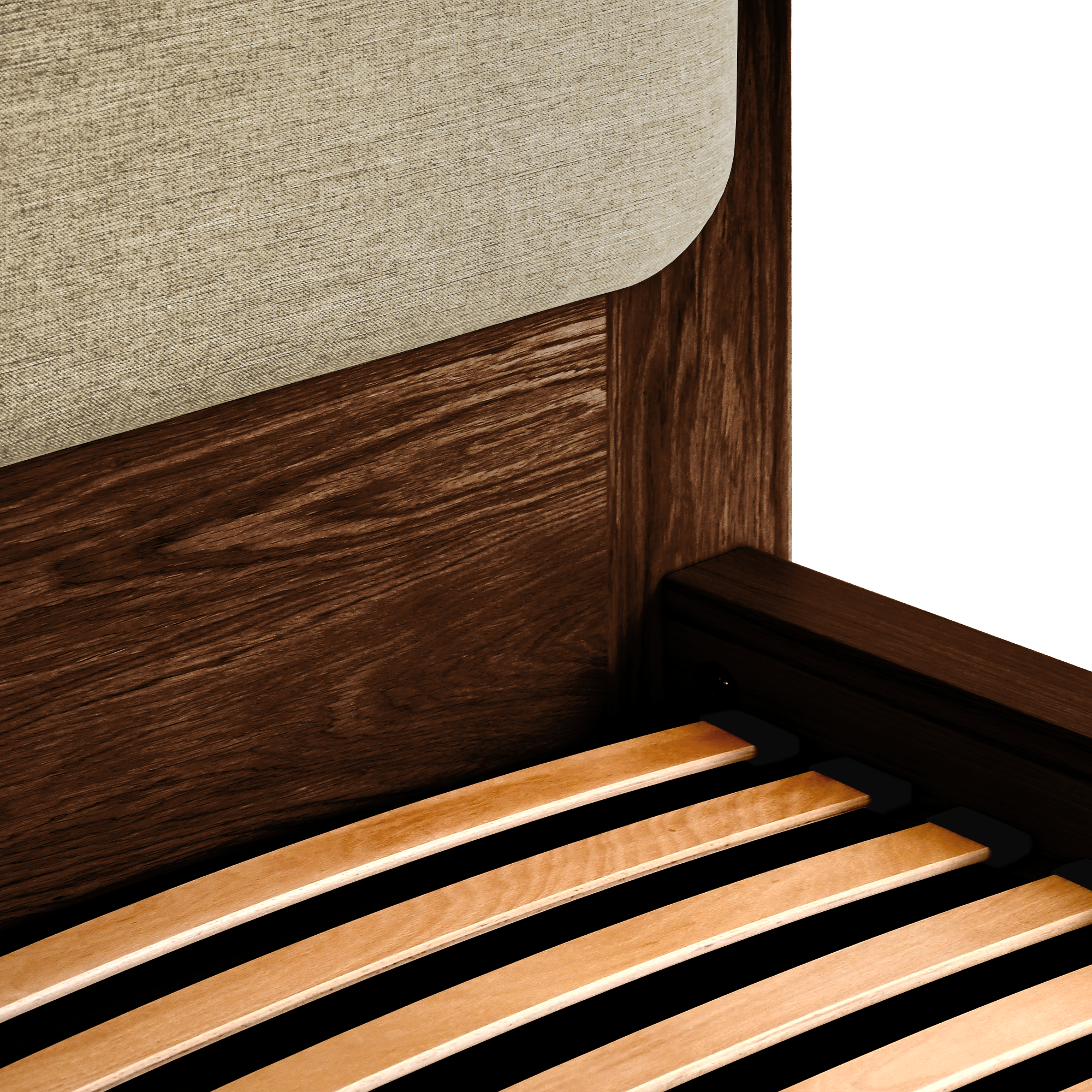 Watkins Döşemeli Karyola Koyu Meşe