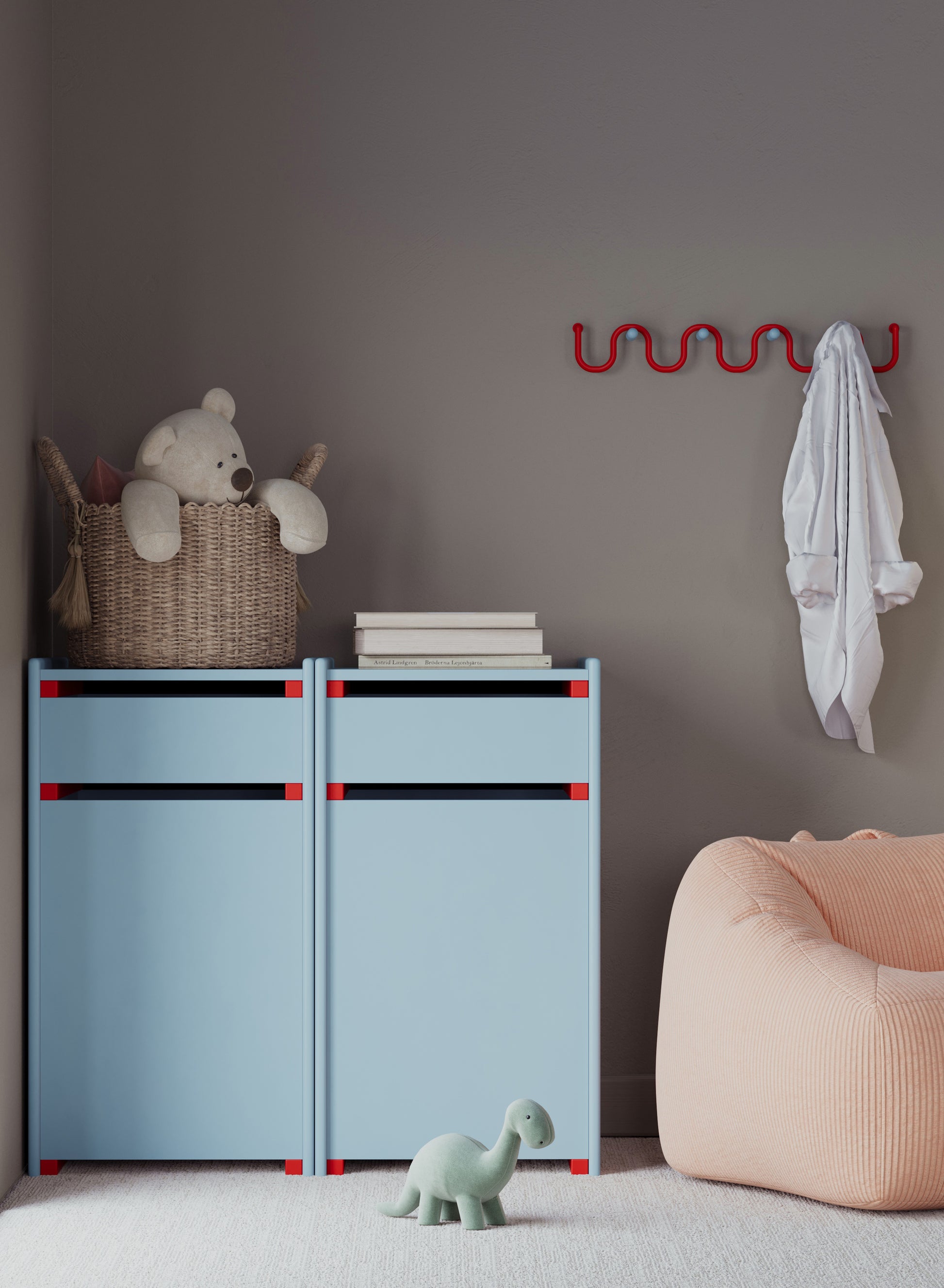 Wave Askılık-Duvar Askılığı-Kiddiverse-Yeşil-Sarı-NowShopFun