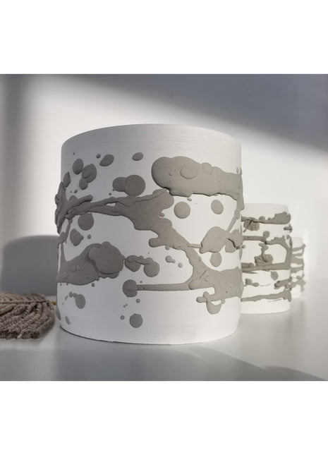 Natural Üçlü Dekoratif Beton Saksı Seti