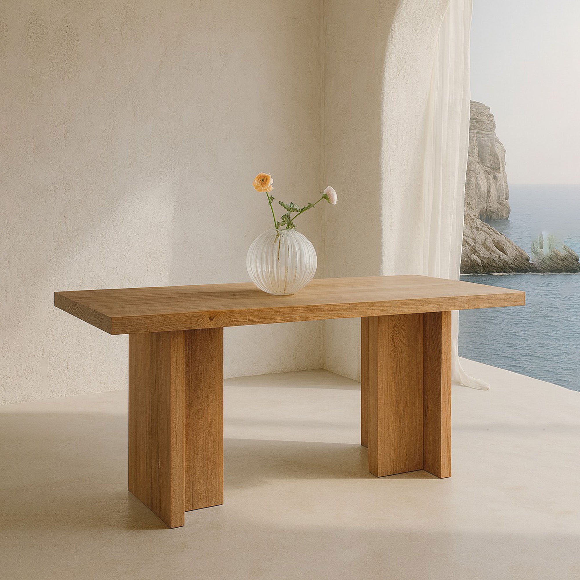 Beam Table, Solid Oak