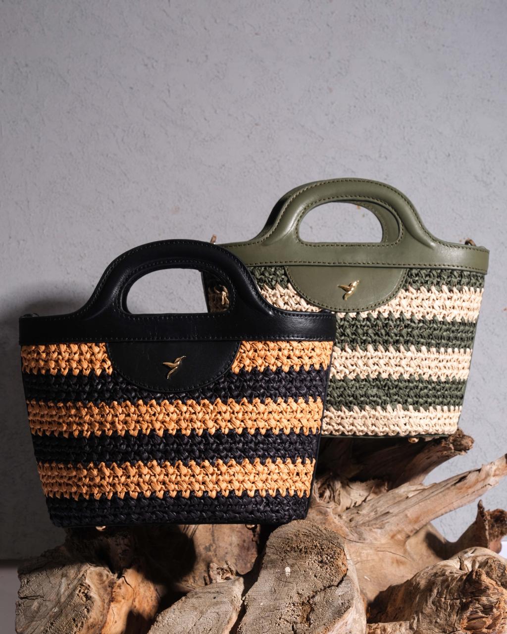 Hummingbird Stripe Bag  Green