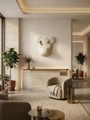 Bear Mask Mat Ekru Dekorarif Obje