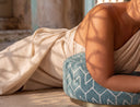 Azzurro Geometrik Desenli Puf-Puf-22 Maggio Istanbul-NowShopFun