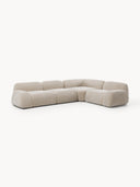 Wolke 4-Kişilik Modüler Köşe Koltuk Teddy Bouclé Bej