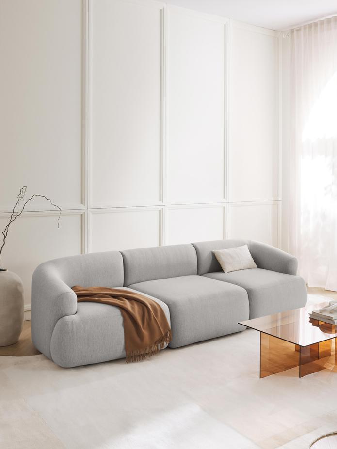 Wolke Modüler Kanepe – Keten Dokulu, 3-4 Kişilik-Kanepe-Innature Home-Açık Bej-NowShopFun