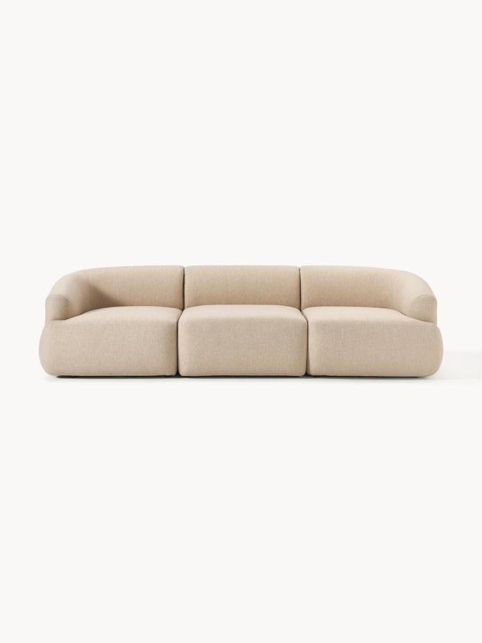 Wolke Modüler Kanepe – Keten Dokulu, 3-4 Kişilik-Kanepe-Innature Home-Açık Bej-NowShopFun