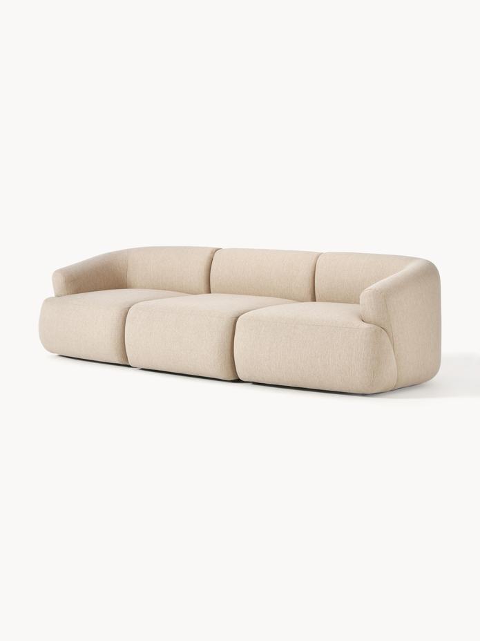 Wolke Modüler Kanepe – Keten Dokulu, 3-4 Kişilik-Kanepe-Innature Home-Açık Bej-NowShopFun