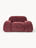 Wolke Teddy Bouclé Lounge Koltuğu Bordeaux Lüks Modern Tasarım
