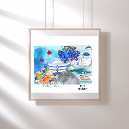 World Is Blue Art Print Poster-Tablo-Muff Atelier-NowShopFun
