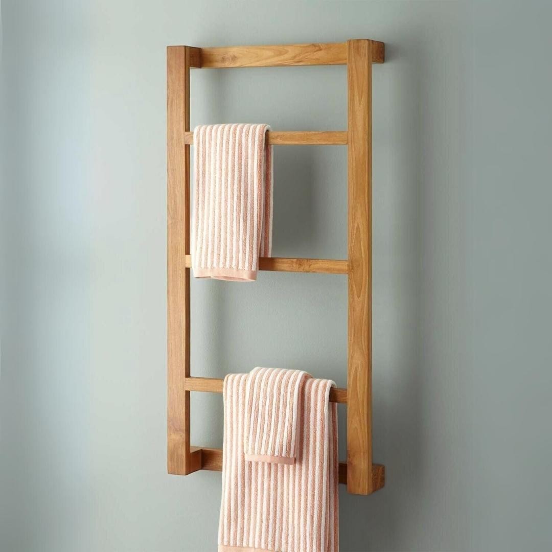 Wulan Towel Rack El Yapımı Ahşap Havluluk