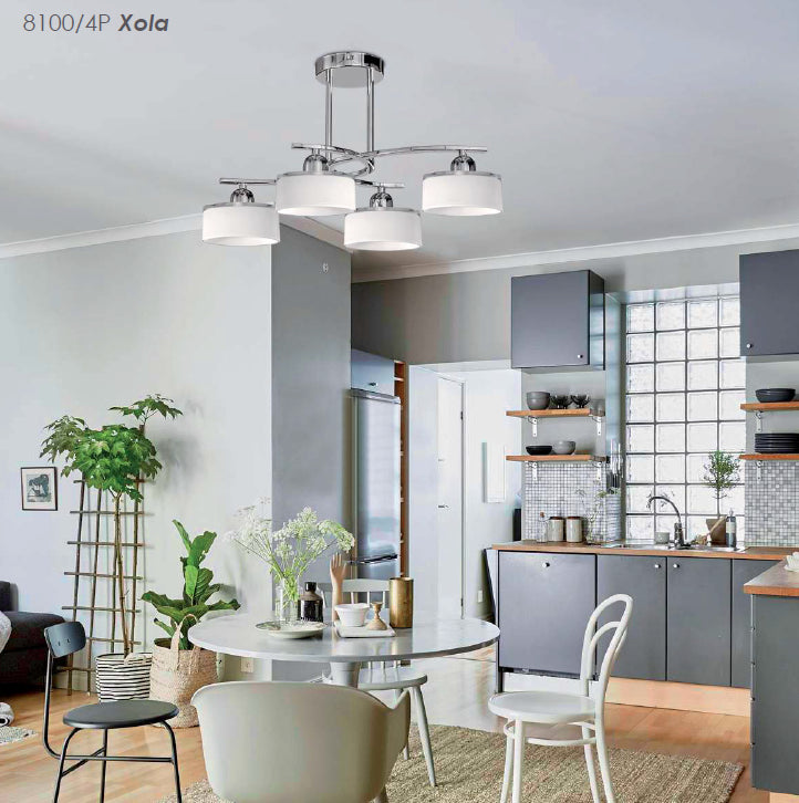 Xola Plafonyer 4l Chrome Ø58x31 Cm E14 4x20w
