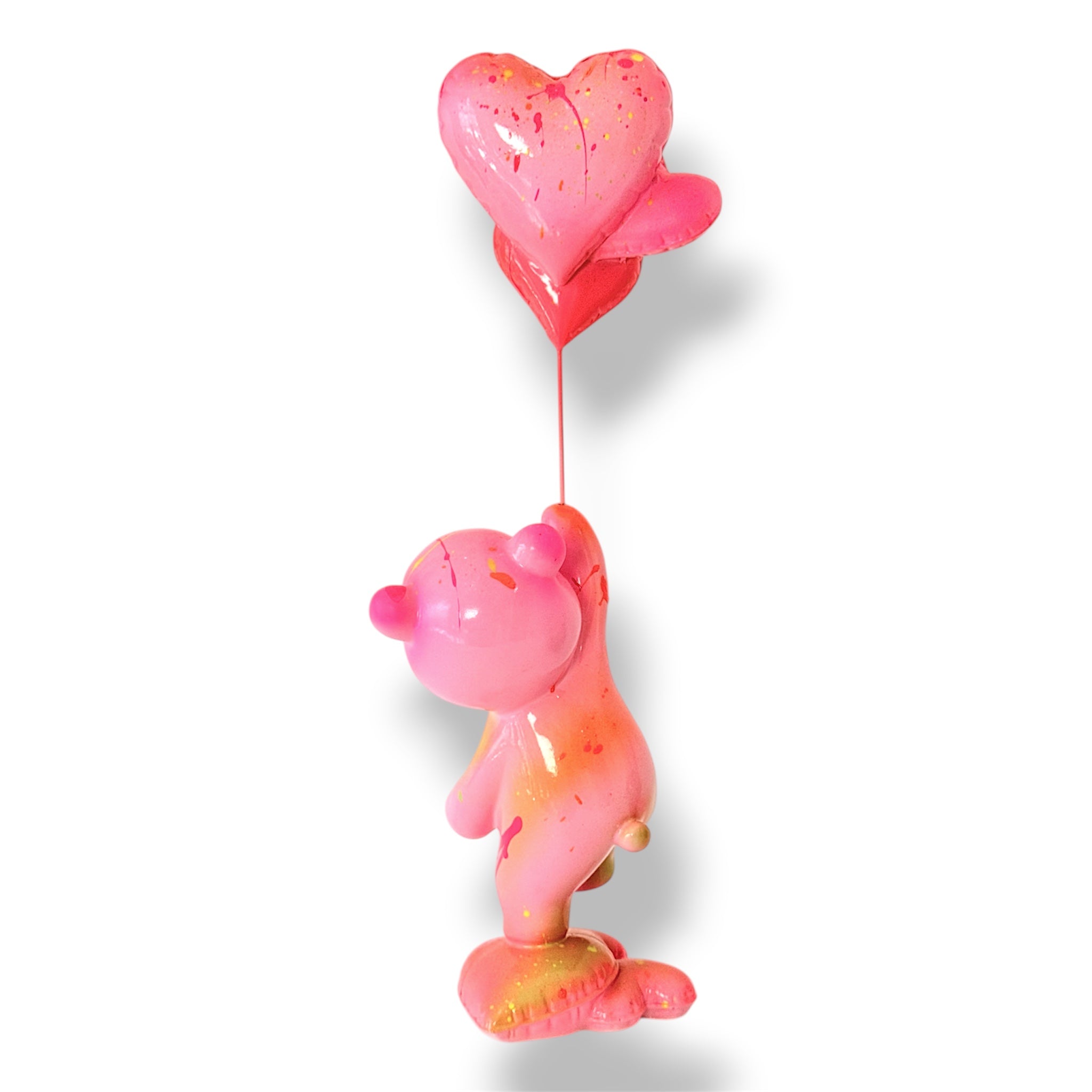 Xoxo Love Chaser Heykeli – Pembe Ayıcık Ve Kalp Balon Tasarımı