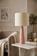 Tall Cone Pembe Traverten Abajur