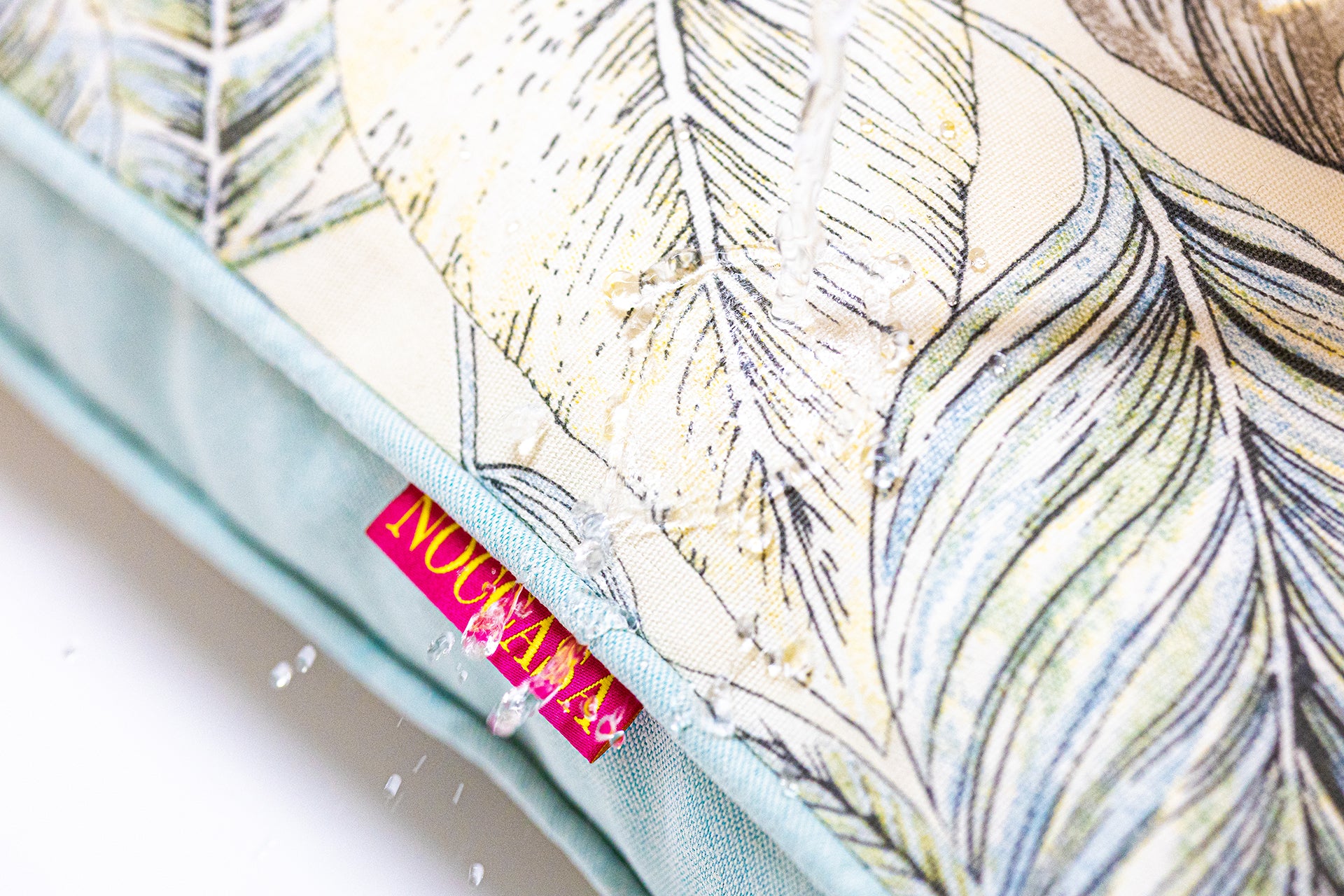 Yaprak Desenli Mint Outdoor Kırlent