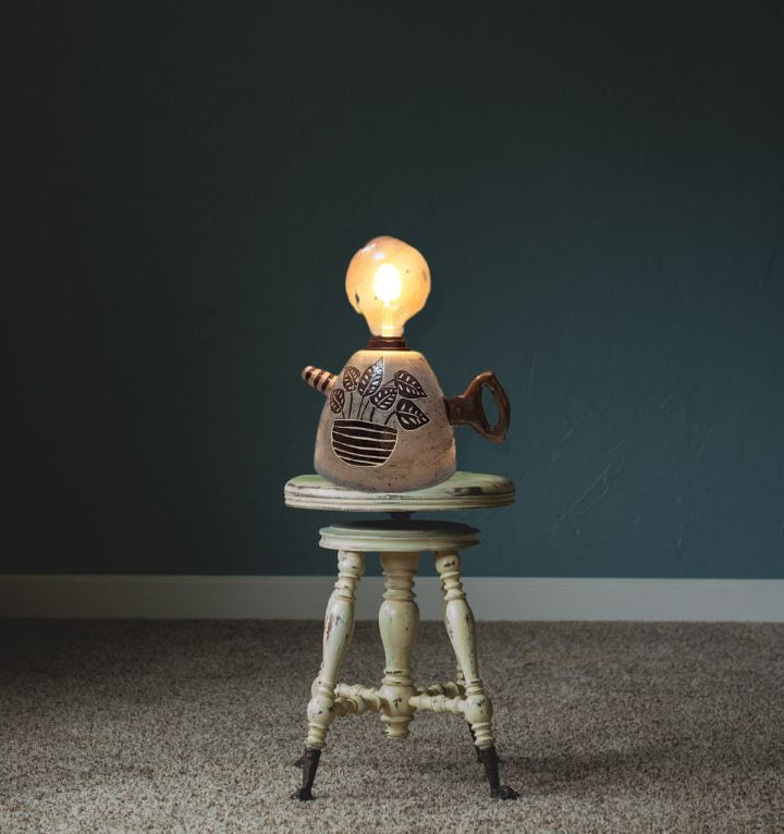 Yapraklı Çaydanlık Formlu Abajur-Dekoratif Aydınlatma-Sesiber-NowShopFun