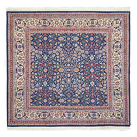 Yedi Dağın Çiçeği El Dokuma Kare Hereke Halısı 170x170 cm-Kilim & Halı-KilimCo-Lacivert-NowShopFun